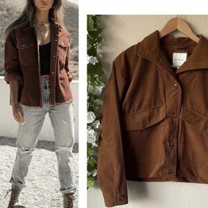 Avec Les Filles Chestnut Brown Corduroy Jacket